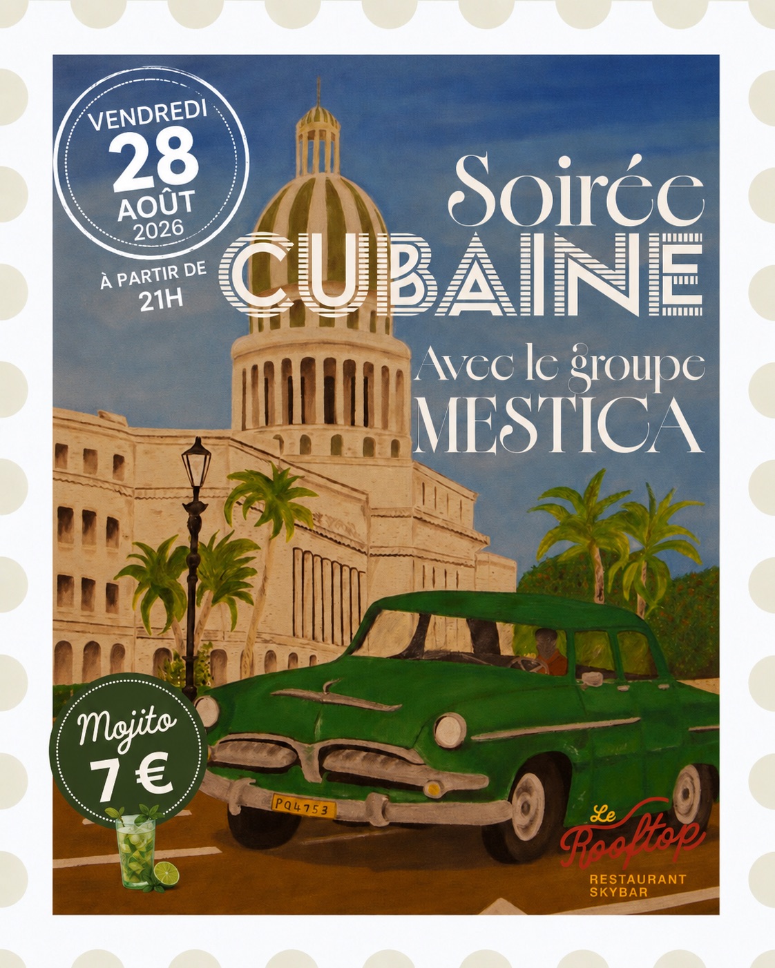 programme en image du restaurant le Rooftop