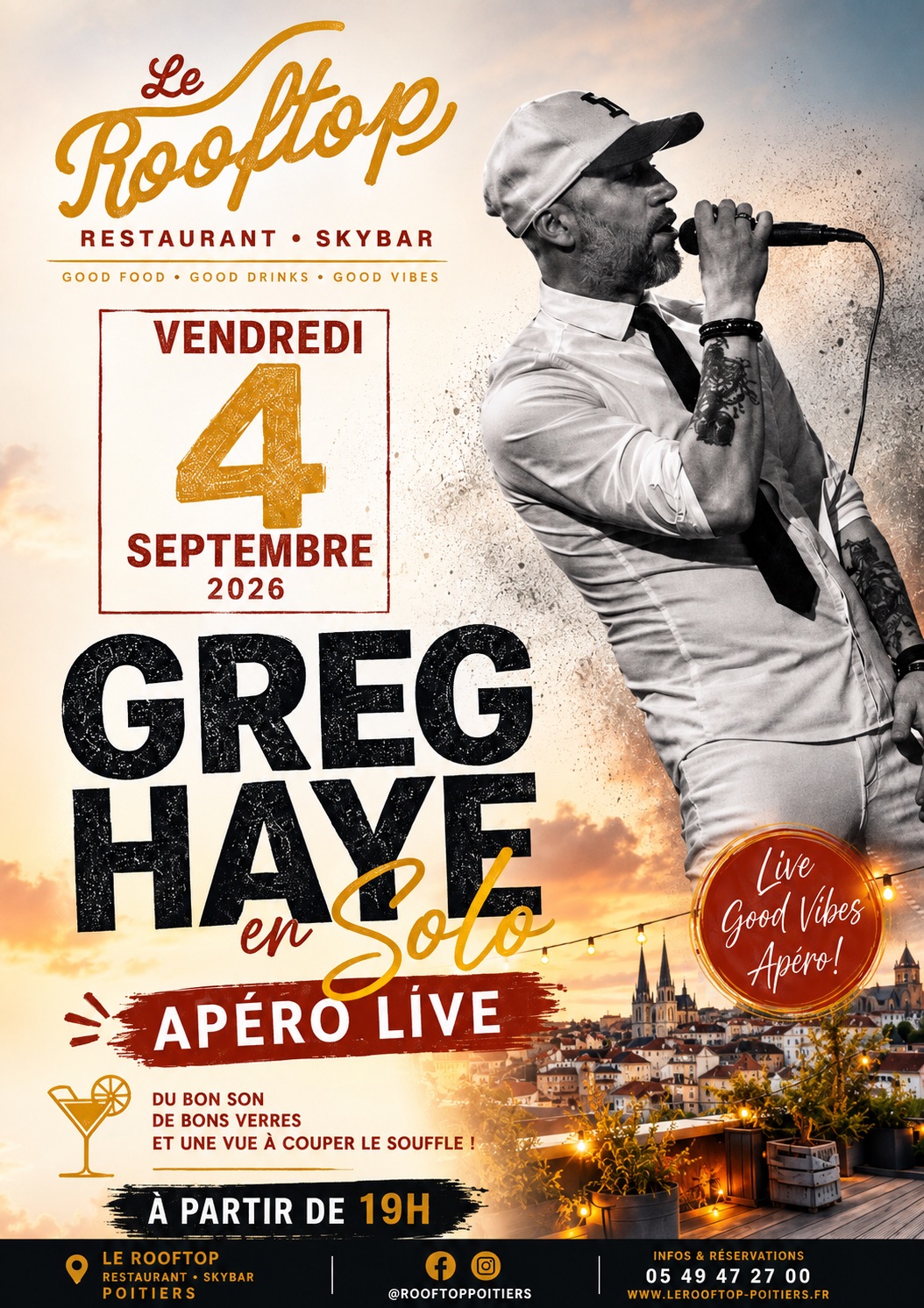 programme en image du restaurant le Rooftop