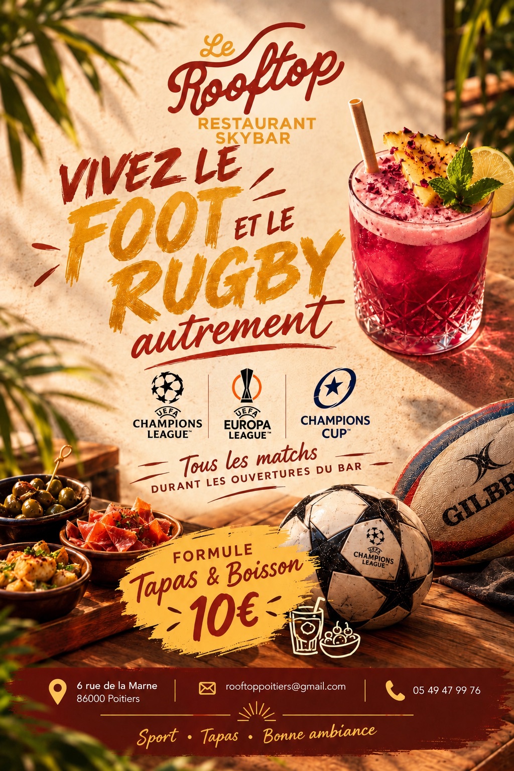 programme en image du restaurant le Rooftop